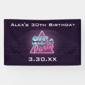 Retro 80-partijbanner spandoek (Horizontaal)