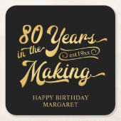 Retro 80e verjaardag 80 jaar in de maak Custom Kartonnen Onderzetters (Voorkant)