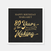 Retro 80e verjaardag 80 jaar in de maak Custom Servet (Voorkant)