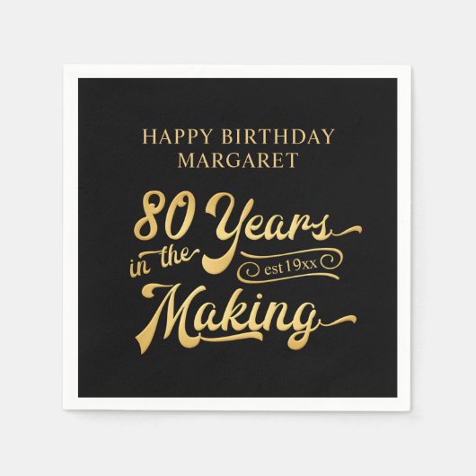 Retro 80e verjaardag 80 jaar in de maak Custom Servet (Voorkant)