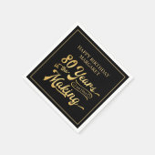 Retro 80e verjaardag 80 jaar in de maak zwart servet (Hoek)