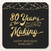 Retro 80e verjaardag 80 jaar in de schijnwerpers kartonnen onderzetters (Voorkant)