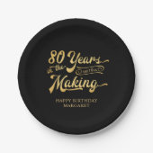Retro 80e verjaardag 80 jaar in de schijnwerpers papieren bordje (Voorkant)