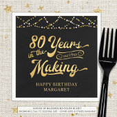 Retro 80e verjaardag 80 jaar in de schijnwerpers servet