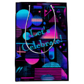 Retro 80er 90er Neon Memphis Geometrisch Medium Cadeauzakje (Voorkant)