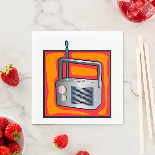 Retro 80er Pop Art Radio Levendig Retro Servet