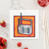 Retro 80er Pop Art Radio Levendig Retro Servet (Insitu)