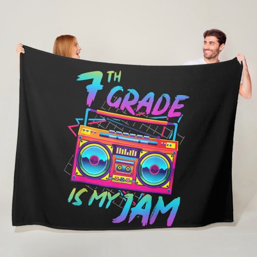 Retro 80s 7e klas is mijn ding terug naar school fleece deken (In situ)
