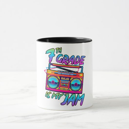 Retro 80s 7e klas is mijn ding terug naar school mok (Midden)