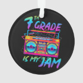 Retro 80s 7e klas is mijn ding terug naar school ornament (achterkant)