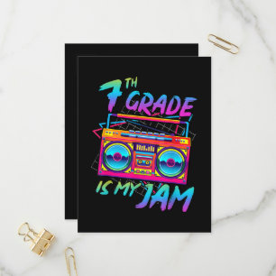 Retro 80s 7e klas is mijn ding terug naar school uitnodiging briefkaart