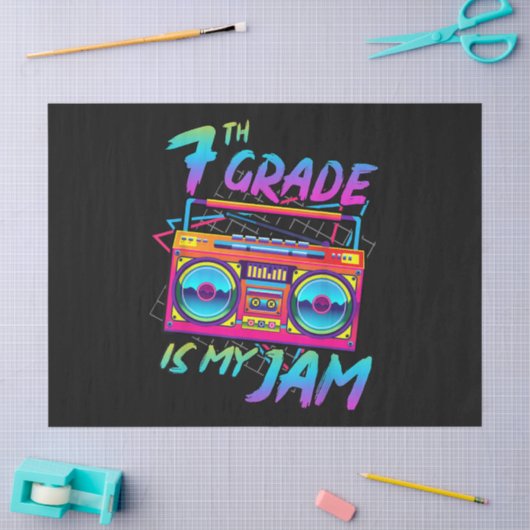 Retro 80s 7e klas is mijn favoriet terug naar scho tissuepapier (Craft)