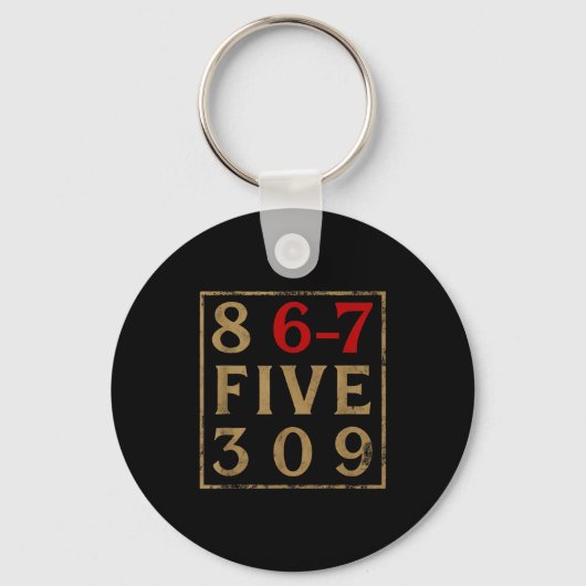 Retro 80s 867 Vijf 309 Grappige Retro Gen Alpha-me Sleutelhanger (Voorkant)