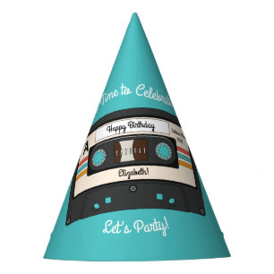 Retro 80's 90 Cassettebandje Music Birthday Party Feesthoedjes