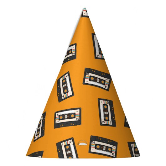 Retro 80's 90 Cassettebandje Music Birthday Party Feesthoedjes (Links)