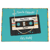 Retro 80's 90 Cassettebandje Music Birthday Party Groot Cadeauzakje (Voorkant)