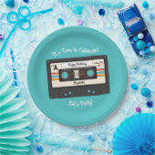 Retro 80's 90 Cassettebandje Music Birthday Party Papieren Bordje (Feest)