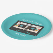 Retro 80's 90 Cassettebandje Music Birthday Party Papieren Bordje (Gekanteld)