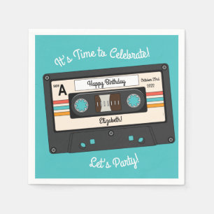 Retro 80's 90 Cassettebandje Music Birthday Party Servet