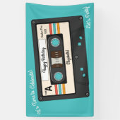 Retro 80's 90 Cassettebandje Music Birthday Party Spandoek (Verticaal)