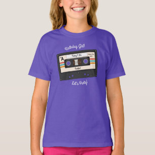 Retro 80's 90 Cassettebandje Music Birthday Party T-shirt