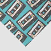 Retro 80's 90 Cassettebandje Music Birthday Party Tissuepapier (Detail)