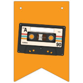 Retro 80's 90 Cassettebandje Music Birthday Party Vlaggetjes (Eerste vlag)