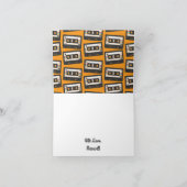 Retro 80's 90's Cassettebandje Muziek Verjaardagsf Kaart (Binnen)