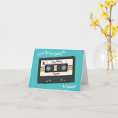 Retro 80's 90's Cassetterecorder Muziek Verjaardag Kaart (Gele Bloem)