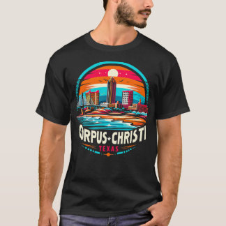 Retro 80s 90s Corpus Christi Texas Reizen Vakantie T-shirt