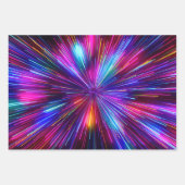 Retro 80s 90s Helder Roze Neon Gloeiende Lasers Inpakpapier Vel (Voorkant)