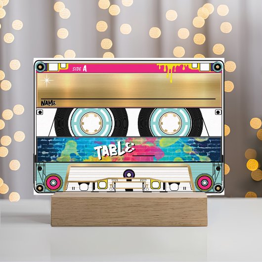 Retro 80's 90's Hip Hop Gold Cassettebandje Weddin Plaatskaartje