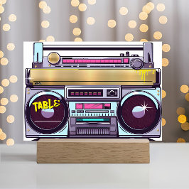 Retro 80's 90's Hip Hop Kleurrijke Boombox bruilof Plaatskaartje