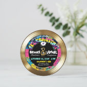 Retro 80's 90's Hip Hop Photo Gold Record Wedding Kaart (Staand voorkant)