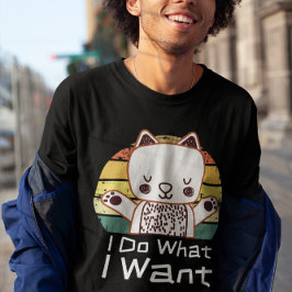 Retro 80s 90s ik doe wat ik wil dat Anime Cat Love T-shirt