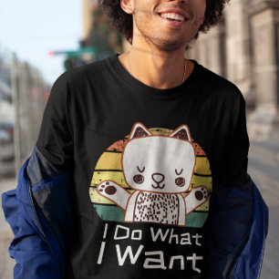 Retro 80s 90s ik doe wat ik wil dat Anime Cat Love T-shirt