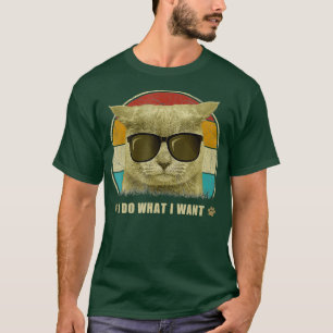 Retro 80s 90s Ik doe wat ik wil kattenliefhebber T-shirt