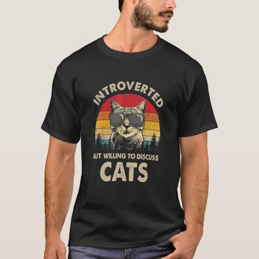 Retro 80s 90s Introvert, maar bereid om te discuss T-shirt (Voorkant)