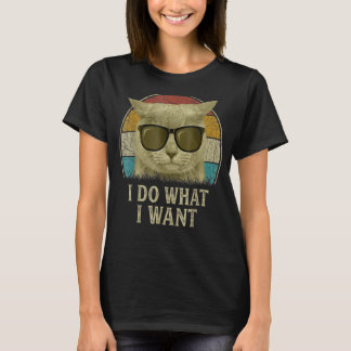 Retro 80s 90s kat ik doe wat ik wil kat t-shirt