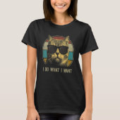 Retro 80s 90s kat ik doe wat ik wil kat t-shirt (Voorkant)