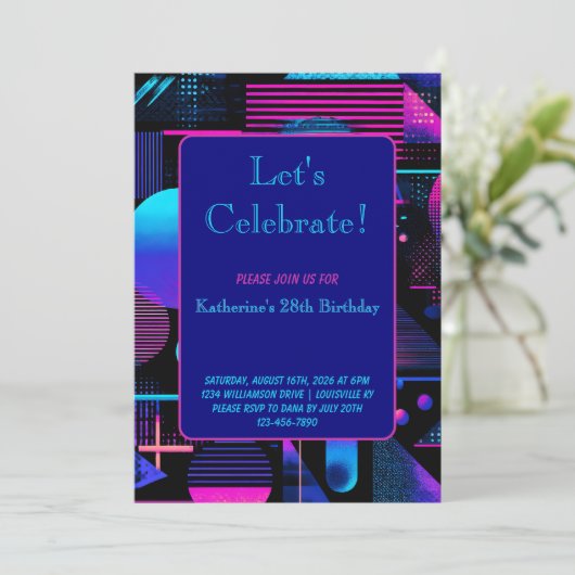 Retro 80's 90's Memphis Geometrisch Kaart (Staand voorkant)