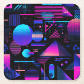 Retro 80's 90's Memphis Geometrisch Kartonnen Onderzetters (Voorkant)