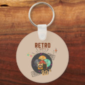 Retro 80s/90s Muziek CD Hoesje Design Sleutelhanger (Achterkant)