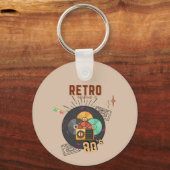 Retro 80s/90s Muziek CD Hoesje Design Sleutelhanger (Voorkant)