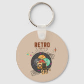 Retro 80s/90s Muziek CD Hoesje Design Sleutelhanger (Achterkant)