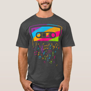 Retro 80's 90's Muzieknoten Cassettebandje T-shirt