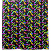 Retro 80s & 90s Neon Abstract Patroon Douchegordijn (Voorkant)