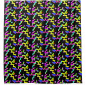 Retro 80s & 90s Neon Abstract Pattern Douchegordijn (Voorkant)