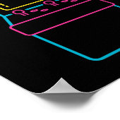 Retro 80s 90s Neon Arcade Machine Arcade Cabinet Poster (Hoek)