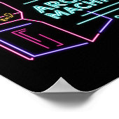 Retro 80s 90s Neon Arcade Machine Arcade Cabinet Poster (Hoek)